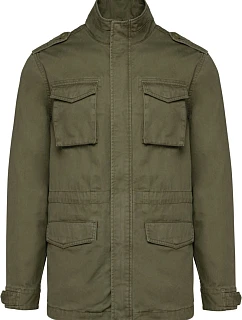 Kariban K 6164 Pánská bunda Safari 20.6164 washed light khaki