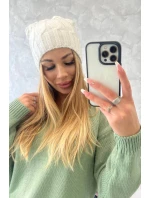 Fleecová čepice Iwona K221 ecru Fleecová čepice Iwona K221 ecru