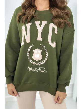 Bavlněná souprava, zateplená mikina + legíny khaki Bavlněná souprava, zateplená mikina + legíny khaki