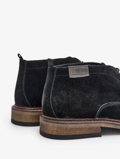 Semišové Pánské Šněrovací Kotníkové Boty Big Star OO174146 Černé