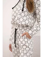 Dámská souprava z veluru s potiskem ecru