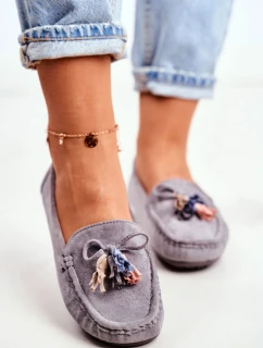 Dámské Semišové Mokasíny 20PB35-2003 Šedé Donna Mia