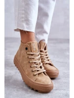 Dámské Tenisky Big Star Vysoké Zateplené Camel GG274072