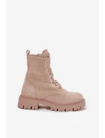 Dámské workery s krystaly na jazyku béžové Rosira