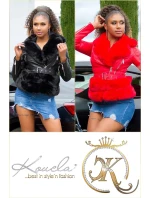 Dámská sexy kožená bunda s umělou kožešinou J930 Červená - In-Stylefashion