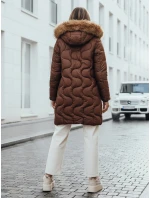Dámská zimní bunda VIRELIA prošívaná s kapucí hnědá FashionStreet TY4936