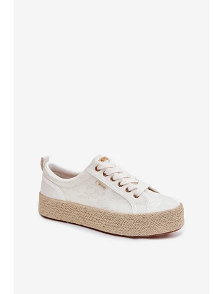 Dámské espadrilles Trampki na platformě Big Star TT274346 Ecru