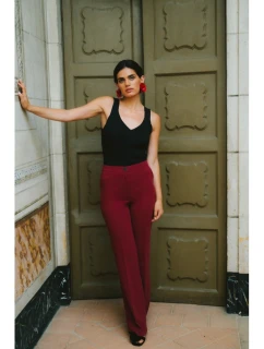 S418 Kalhoty s laclem - bordó