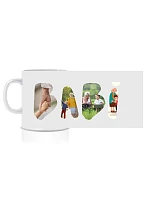Personalizovaný klasický bílý keramický hrníček 300 ml máma/táta/babi/děda z fotek