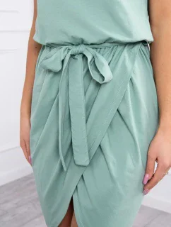 Šaty s obálkou dole tmavě mátové