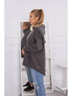Zateplená mikina se zipem na zádech grafitová Zateplená mikina se zipem na zádech grafitová