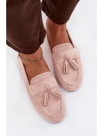 Dámské mokasíny ploché s třásněmi světle růžové Marilisse