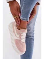 Dámské tenisky na platformě z eko semiše Růžové Cadrina