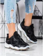 Praktické dámské černé  tenisky bez podpatku