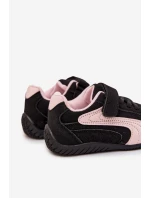 Dětské sportovní boty s přezkou Černo růžové Perrin
