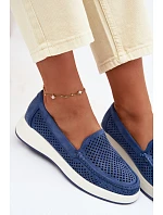 Dámské perforované mokasiny Sergio Leone MK097H modré