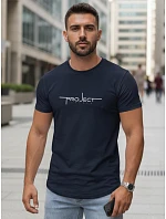 Pánské bavlněné tričko s nápisem Project London, tmavě modré, FashionStreet NX5127R Pánské bavlněné tričko s nápisem Project London, tmavě modré, FashionStreet NX5127R