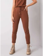 Hnědé dámské úpletové kalhoty typu chino (3589.62)