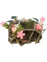 DEKORATIVNÍ SVÍCEN RŮŽOVÝ 16CM NA ČAJOVOU SVÍČKU