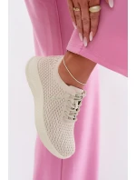 Materiálové Dámské Sportovní Boty Béžové Carmivelle