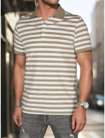 Pánská pruhovaná zelená polokošile FashionStreet PX0640