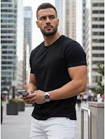 Pánské klasické černé tričko FashionStreet RX5670