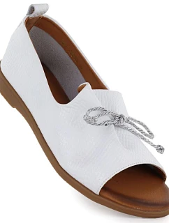 Dámské kožené polobotky s otevřenou špičkou bílé Cambell 19388