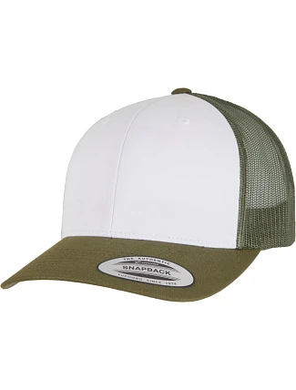 Flexfit 6606CF 6 panelová Trucker kšiltovka 55.06CF moss green/white/olive Flexfit 6606CF 6 panelová Trucker kšiltovka 55.06CF moss green/white/olive