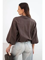 Dámská bavlněná bomber bunda na zip hnědá Dámská bavlněná bomber bunda na zip hnědá