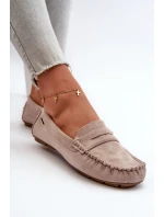 Dámské Mokasíny Z Ekologického Zamsu Světle Béžové Rerceria