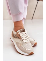 Dámské Sportovní Boty Na Platformě Zvířecí Vzor Béžové Davinara