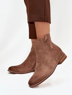 Dámské kotníkové boty na ploché podrážce Vinceza 39961 světle hnědé