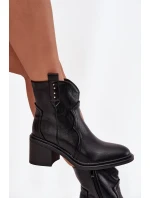 Dámské zateplené kotníkové boty na podpatku Brilynn – černé Dámské zateplené kotníkové boty na podpatku Brilynn – černé