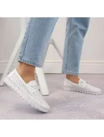 Dámské mokasíny 7872 WH Bílá - VINCEZA Dámské mokasíny 7872 WH Bílá - VINCEZA