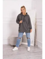 Zateplená mikina se zapínáním na patentky grafitová