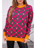 Svetr s geometrickým motivem fuchsiový Svetr s geometrickým motivem fuchsiový