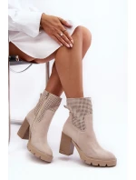 Dámské Ažurové Zámecké Boty Světle Béžové Lewski 3386 Dámské Ažurové Zámecké Boty Světle Béžové Lewski 3386