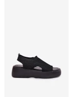 Dámské sandály na platformě černé Kavira Dámské sandály na platformě černé Kavira