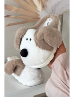 Dětské plyšové bačkory pejskové béžové Farnise