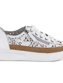 Dámské kožené polobotky na zip bílé Artiker 58C1250