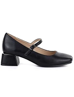 Dámská obuv na klínku s páskem černá Potocki 12815