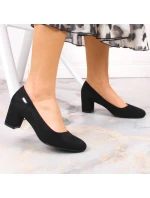 Sergio Leone W SK314D černé semišové lodičky na podpatku