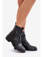 Kožené boty na zip zateplené černé Olidrila Kožené boty na zip zateplené černé Olidrila
