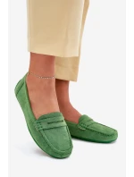 Dámské Semišové Mokasíny Zelené Lenvie