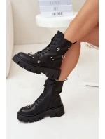 Dámské Pracovní Boty S Ozdobami Zateplené Černé Lunea
