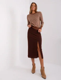 Sukně LK SD 509445.72P tmavě hnědá