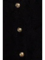 M807 Oříznuté teddy sako - černé