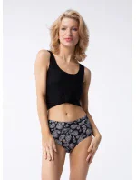 Dámské kalhotky Paisley Simple Maxi černé se vzorem - Julimex Dámské kalhotky Paisley Simple Maxi černé se vzorem - Julimex