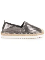 Nazouvací šedé lesklé polobotky