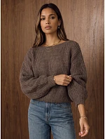 Dámský krátký svetr s nastavitelným pasem Fango FashionStreet MY2620 Dámský krátký svetr s nastavitelným pasem Fango FashionStreet MY2620